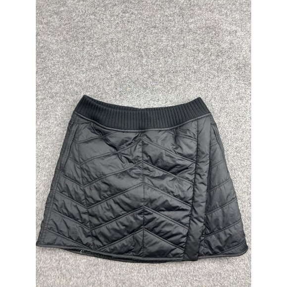 prAna Skirt Womens Small Black Diva Quilted Insulated Sherpa Lined Wrap Pockets - Picture 1 of 8